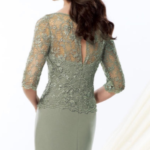 Montage by MonCheri 3/4 length silky crepe gown - Picture 2 of 13